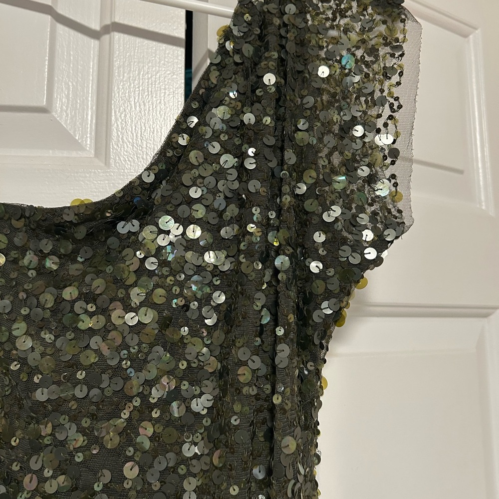 Arden B Black Sequin One-Shoulder Dress - Picture 2 of 5